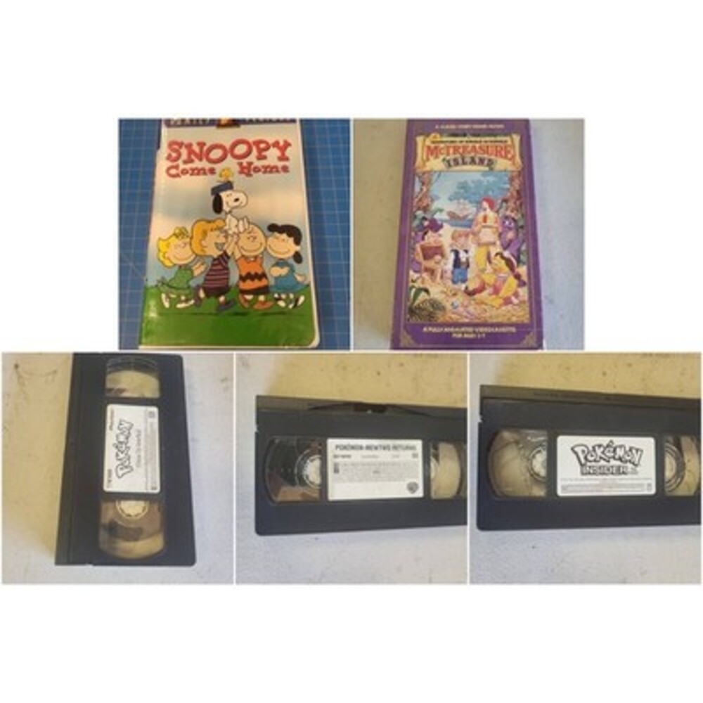 Lot of 5 Family VHS Tapes Snoopy Come Home PokAmon Ronald McDonald PokAmon